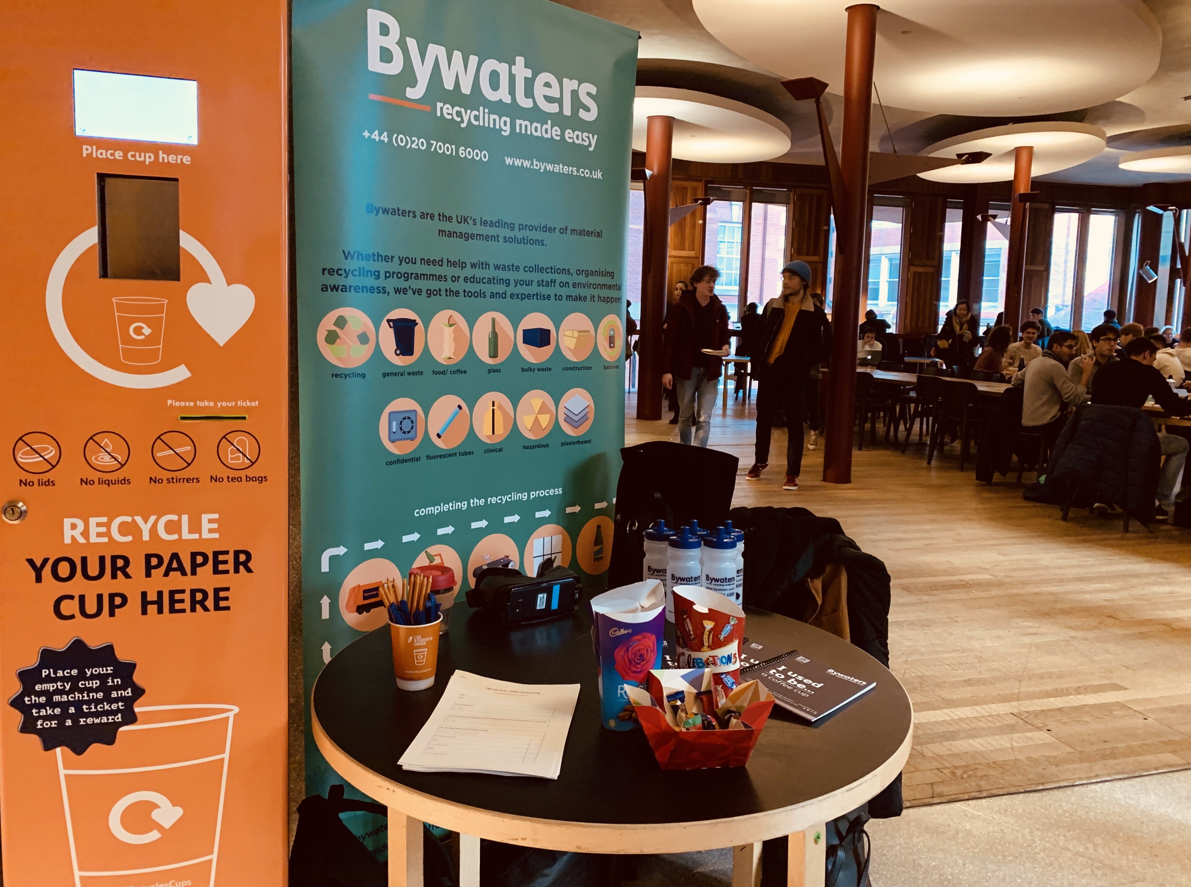 Coffee Cup Recycling Success London Univerity Initiative Bywaters