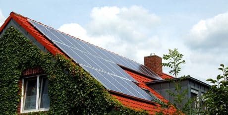 Solar panels on a domestic house